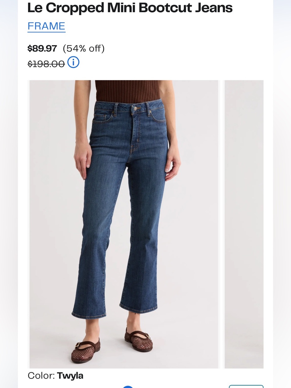 Frame Denim Le Cropped Mini Bootcut Jeans